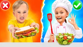 Alice dan Teman-temannya bermain di kafe - Cerita lucu dengan mainan masak