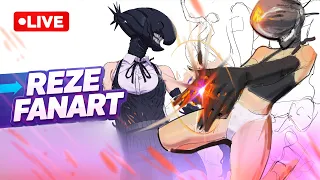 Reze Fanart (Chainsaw Man) | LATE Stream Powershortage .....
