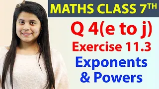 Q 4(e to j), Ex 11.3 - Exponents & Powers - Chapter 11, Maths Class 7th - NCERT