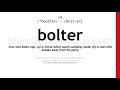 Pronunciation of Bolter Definition of Bolter