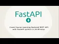 Crash Course Learning Backend REST API with FastAPI python in 36 Minutes