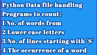 File handling programs in Python Text file in python class 12 Computer Science