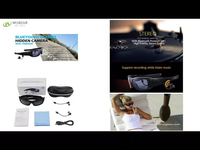Download MP3 5MP MP3 Bluetooth Sunglasses DVR Camera