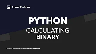Python Challenge Binary Numbers