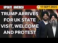 Download Lagu Update America 17 Sep 25 | Trump arrives for UK state visit, welcome and protest