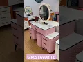 Download Lagu Pink dressing table ||Pink vanity desk || pink makeup table with lighted mirror and stool. #pink