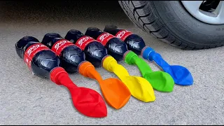COCA COLA BALLOON VS CAR, Coca Cola Zero, PowerAde, Fanta, Sprite, Fruko and Mentos Diff Unde