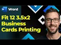 How To Fit 12 3 5X2 Business Cards On 1 Letter Size Sheet In Microsoft Word 2026 Guide