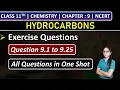 Class 11th Chemistry Chapter 9 Exercise Questions 9 1 to 9 25 Hydrocarbons NCERT