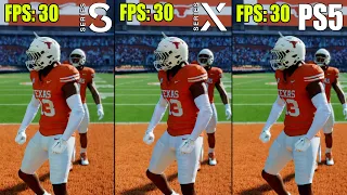 EA Sports College Football 25 Xbox Series S vs Series X vs PS5 Comparison