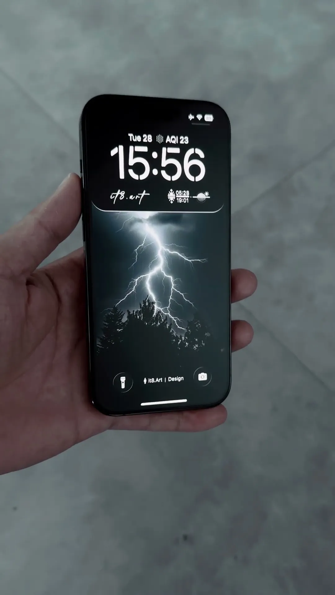 Dark Lightning iPhone Wallpaper Setup Preview