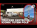 Iconic totem pole in Weed California hit by truck driver