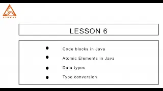 Lesson 6 - Components of a Java program