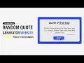 Random Quote Generator website HTML CSS JavaScript JavaScript project for Beginners JS Tutorial