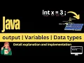 variables in Java Outputs Datatypes in Java hindi