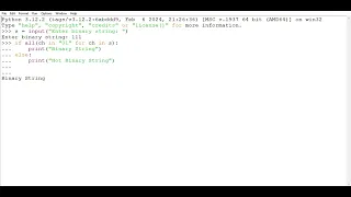 Python program WAP in string to check binary string or not