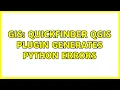 GIS QuickFinder QGIS plugin generates python errors