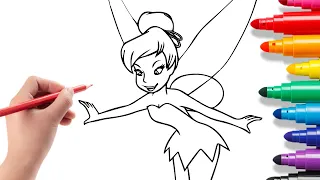Coloring Tinkerbell from Peter Pan Disney Princess Coloring Pages