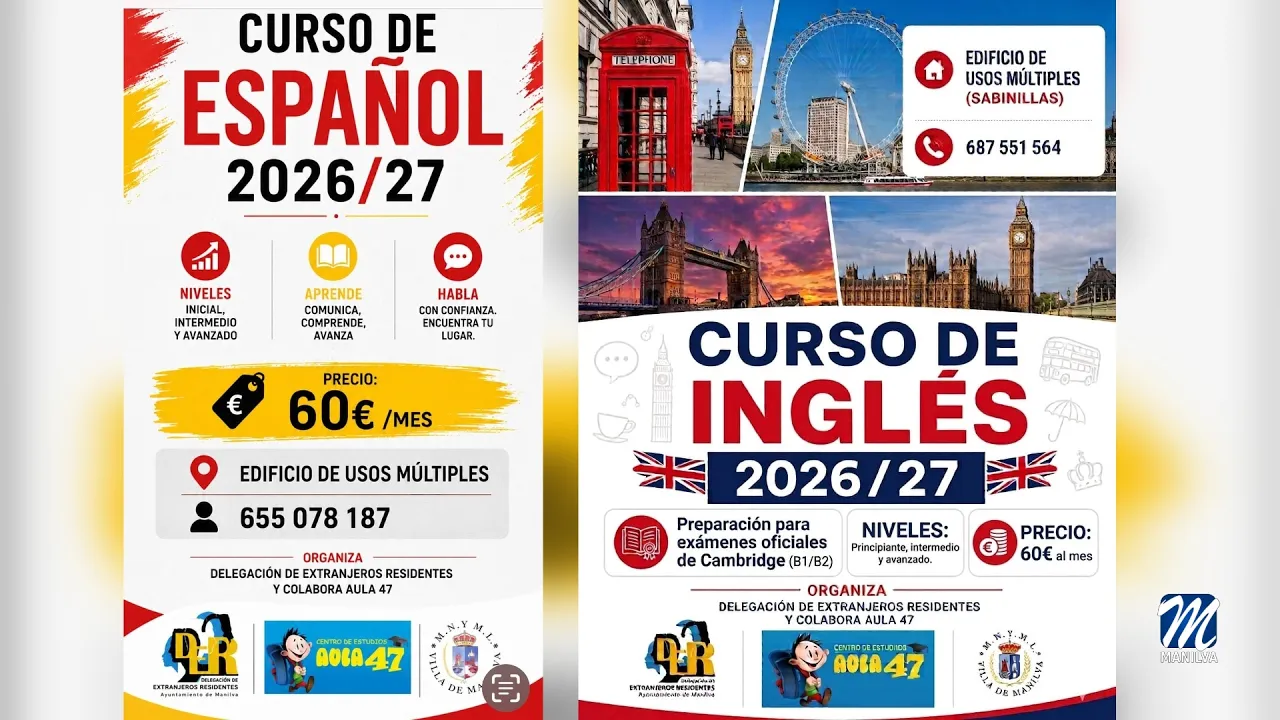 Cursos de español e inglés