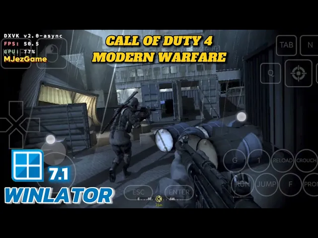 Winlator - Gameplay Call Of Duty 4 Modern Warfare - Windows