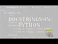 Doctrings in Python Complete Python Guide for Beginners
