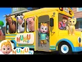 Lagu Wheels On The Bus With Animals | Animal Song | Nursery Rhymes \u0026 Kids Songs | NuNu Tv