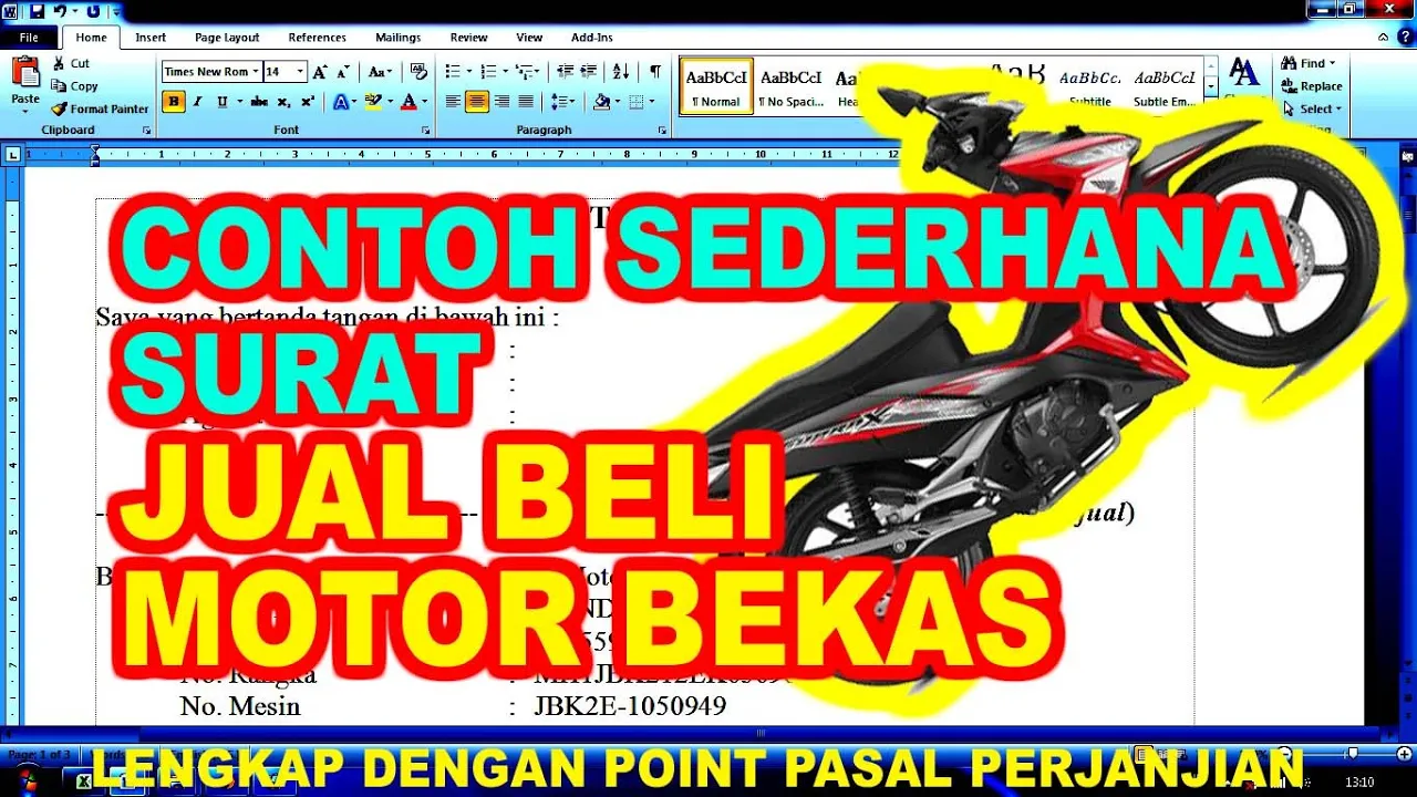 Contoh cara membuat surat perjanjian jual beli tanah.. 