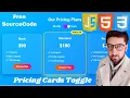 Responsive Pricing Cards with Toggle HTML CSS JavaScript Tutorial