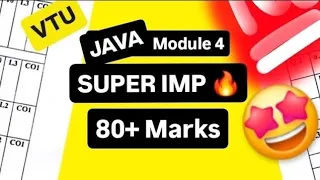 OOPS with JAVA MODULE 4 SUPER IMPORTANT BCS306A MODEL PAPER SOLUTIONS PASSING PACKAGE