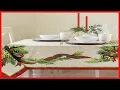 Benson Mills Christmas Ribbons Engineered Printed Fabric Tablecloth for Christmas Winter