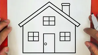 كيف ترسم منزل سهل خطوة بخطوة رسم سهل تعليم رسم منزل سهل How To Draw A House Easy Step By Step 