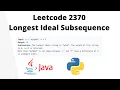 Longest Ideal Subsequence - Java and Python Leetcode 2370