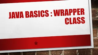 Java Programming Wrapper Class 1