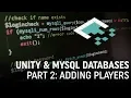 Unity MySQL Databases Part 2 Registering Users