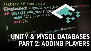 Unity MySQL Databases Part 2 Registering Users