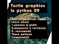 turtle graphics in python 09 learn pensize shapesize resizemode methods complete explained