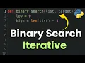 Binary Search in Python Step by Step Iterative Method Tutorial Programs Algorithms