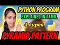 Python Pyramid Patterns 4 Types Explained Normal Inverted Left Right Pyramids in Tamil
