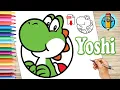 Draw and color YOSHI Super Mario Galaxy Drawings for KIDS