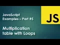 JavaScript Examples part 5 - Multiplication table with For loop