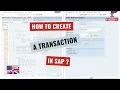 How to create a transaction in SAP english