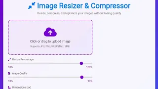 HTML CSS JS Image Resizer Compressor Tool Upload Resize Compress Download Images