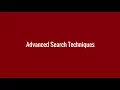 Advanced Search Techniques