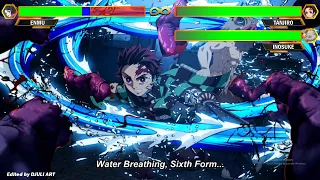 tanjiro vs enmu rengoku assist with healthbars demon slayer