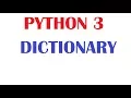Python Tutorial For Beginners Lesson12 Python Dictionary