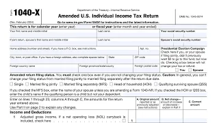 IRS Form 1040-X walkthrough Amended U S Individual Income Tax Return