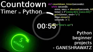 Make a Countdown Timer in Python Python Beginner Projects GANESHRAWATZ