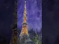 Tokyo Tower at Night - Watercolor painting