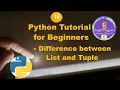 16 Python Tutorial for Beginners Difference between List and Tuple