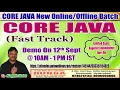 CORE JAVA FAST TRACK Online Training in DURGASOFT